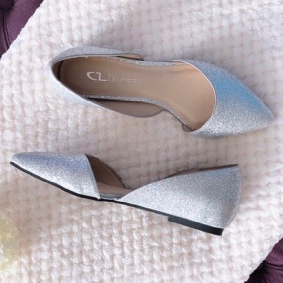 NEW CL Laundry Platinum Heart Pointed Toe Shoes, Silver Size 6M New w/o Box - Picture 3 of 9